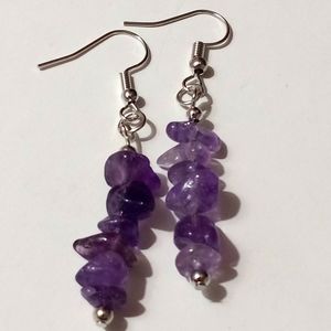 Amethyst chip earings